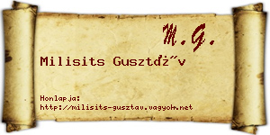 Milisits Gusztáv névjegykártya